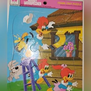 Vintage 1973 Whitman Woody Woodpecker frame Tray puzzle #4504 made in USA